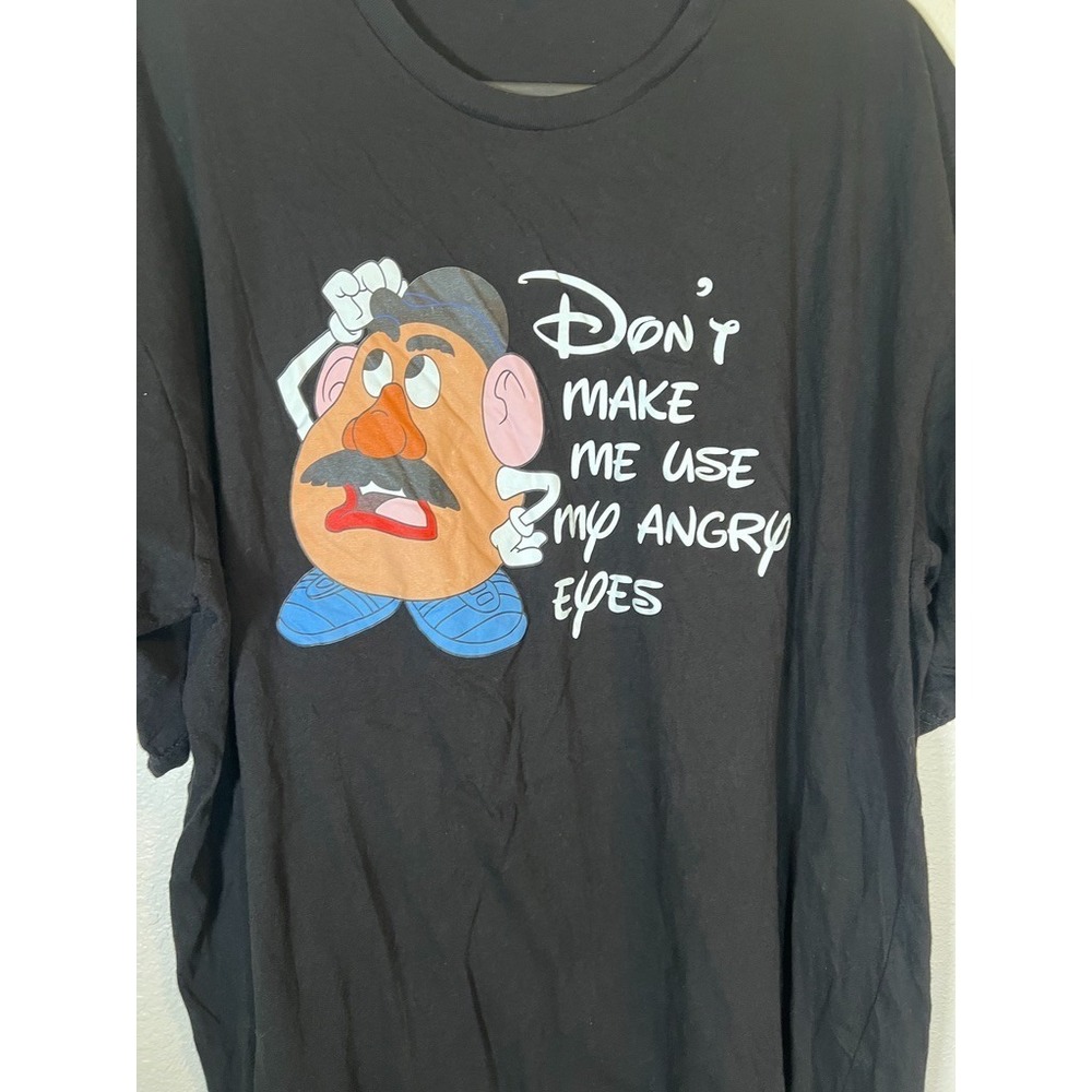 Tee Shirt Toy Story Mr Potato Head‎ 2XL Don't Make Me Use My Angry Eyes Black